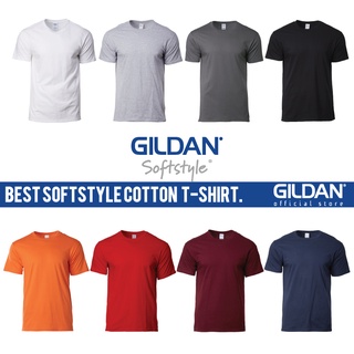 GILDAN Softstyle Unisex Men Women Adult Plain Cotton Soft Round Neck T-Shirt Solid Tee Softstyle 63000 Group A