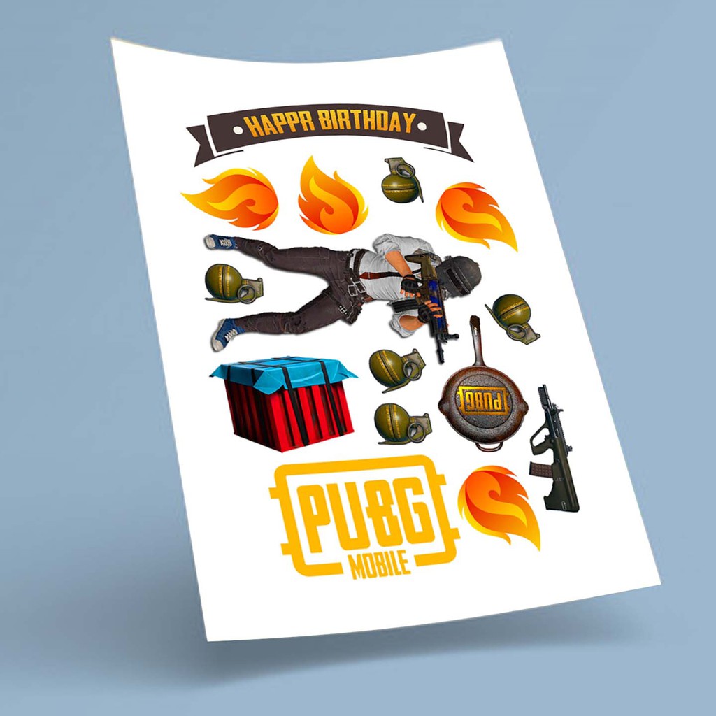 PUBG CUSTOM NAME & AGE [JPEG FORMAT/FILE] [CAKE TOPPER] [PRINT SENDIRI ...