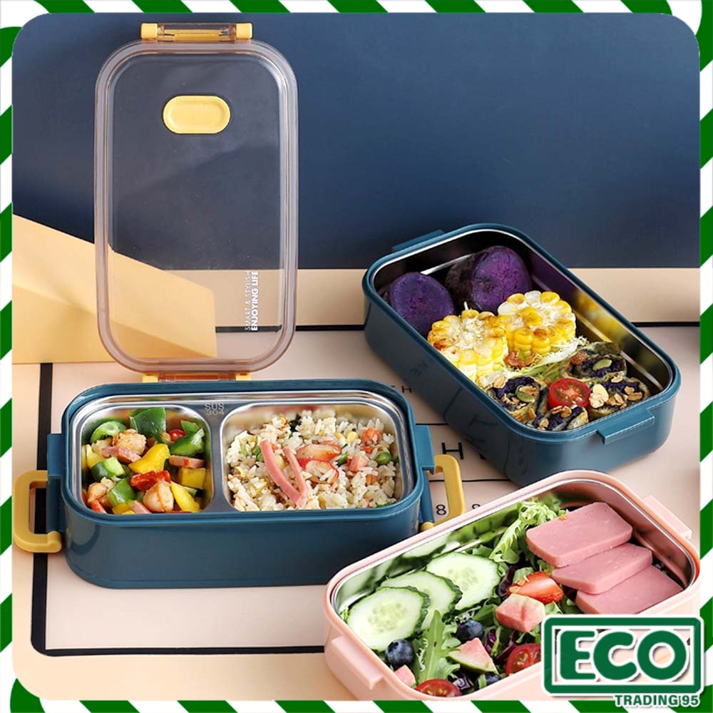 Eco 304 Stainless Steel Lunch Box Portable Tupperware Bento Insulated Food Storage Bento Box Bekas makanan