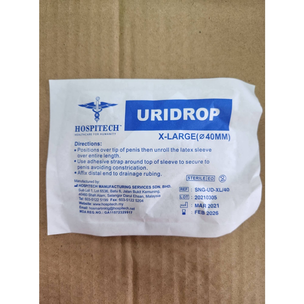 URIDROP Male External Catheter (condom catheter) XL40MM / PCS Shopee