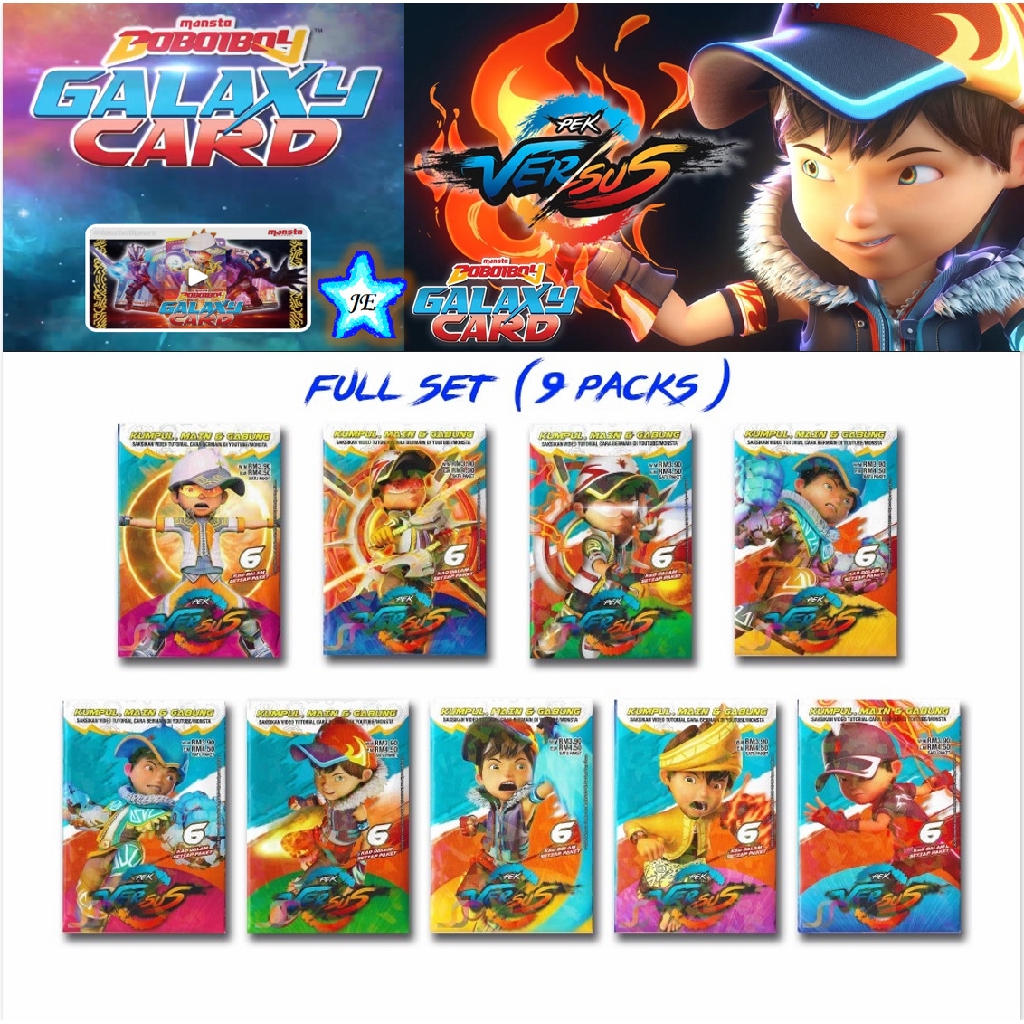 BoBoiBoy Galaxy Card Kad Pek Versus (54 Cards) | Shopee ...