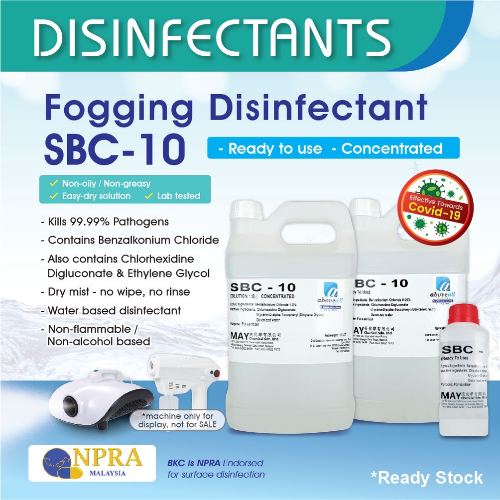 Fogging Disinfectant Liquid Solution SBC 10 / Alcohol Free