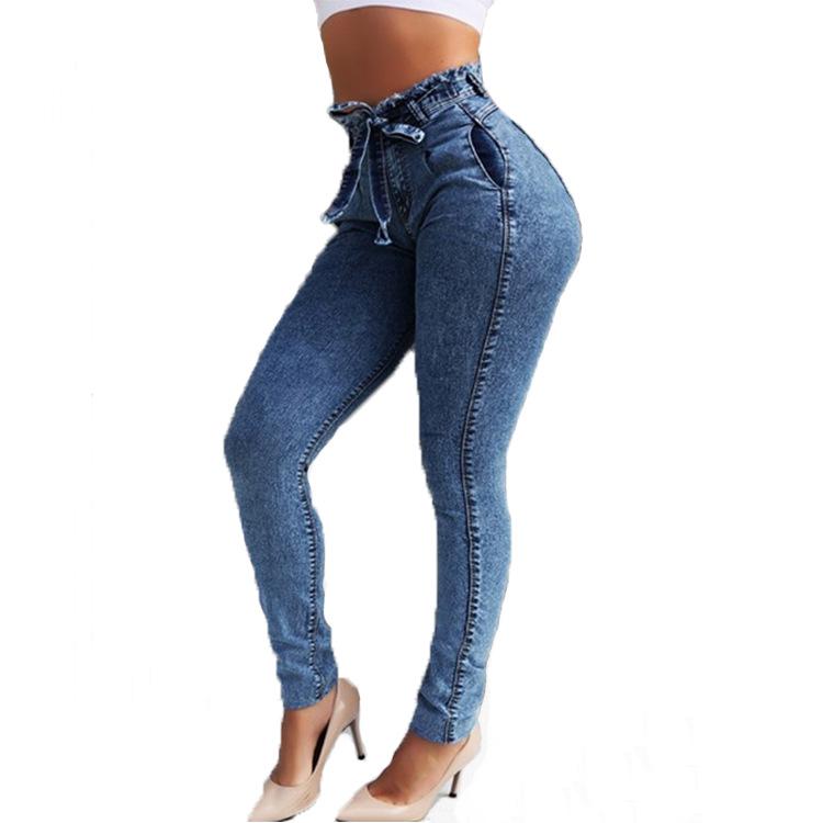 High Waist Skinny Denim Long Pencil Pants Plus Size Woman Jeans Seluar ...