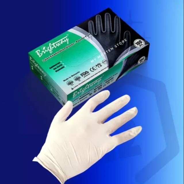 Brightway Latex Examination Gloves Powder Free Shopee Malaysia