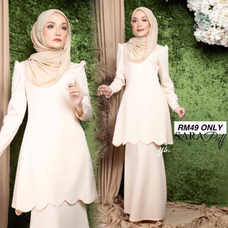 **CODE YSA** SCALLOP BAJU KURUNG MODEN LABUH SIZE S-M & L READY STOCK ...