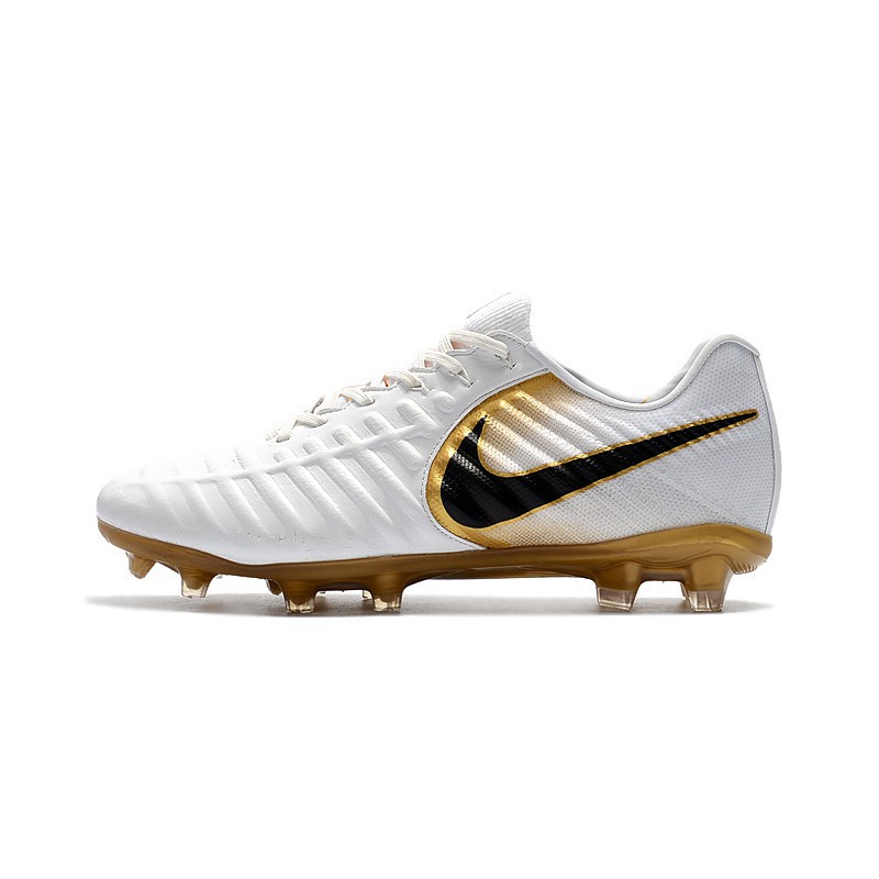 nike tiempo white and gold