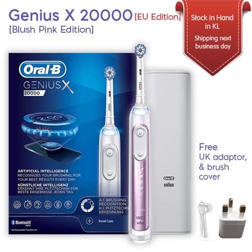 OralB Genius X 20000 Blush Pink with Artificial Intelligence Electric
