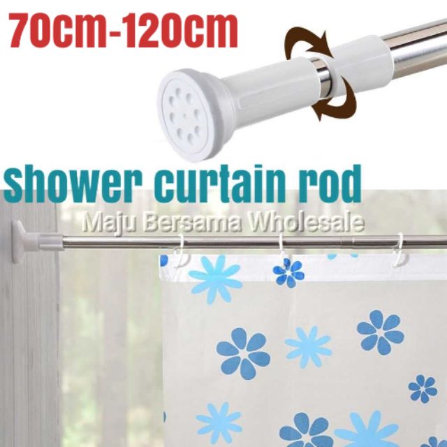 Shower Curtain Rod Adjustable 70cm 120cm Shopee Malaysia