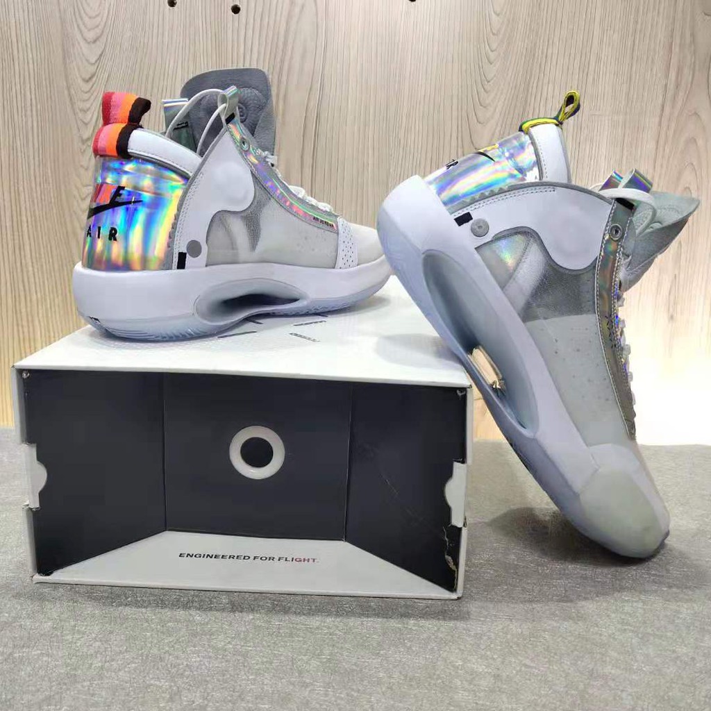 aj 34 white iridescent