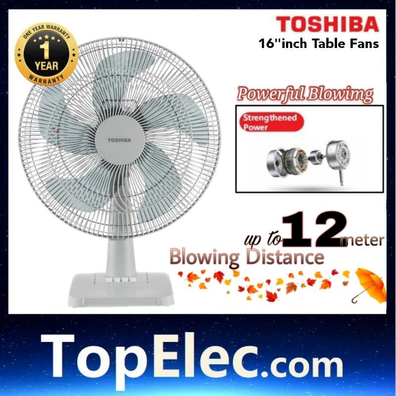 Toshiba 16" F-TSA20(G)MY Table Fan 5 Blades Kipas Meja Powerful Strong Speed table fan 16 inch - TopElec.com
