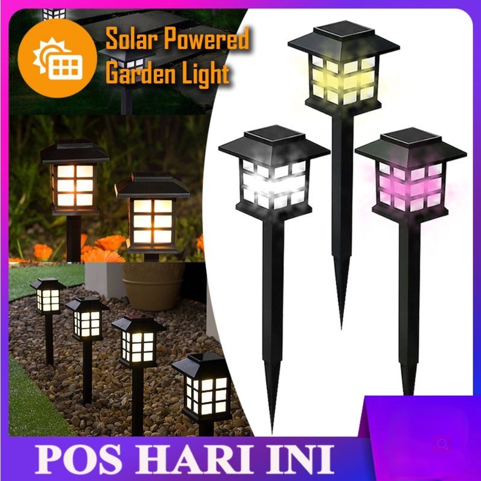 Solar LED Lampu Outdoor Garden Palace Lantern Solar Powered Led Light Outdoor Waterproof Plug Yard Lawn Decorative Lamp