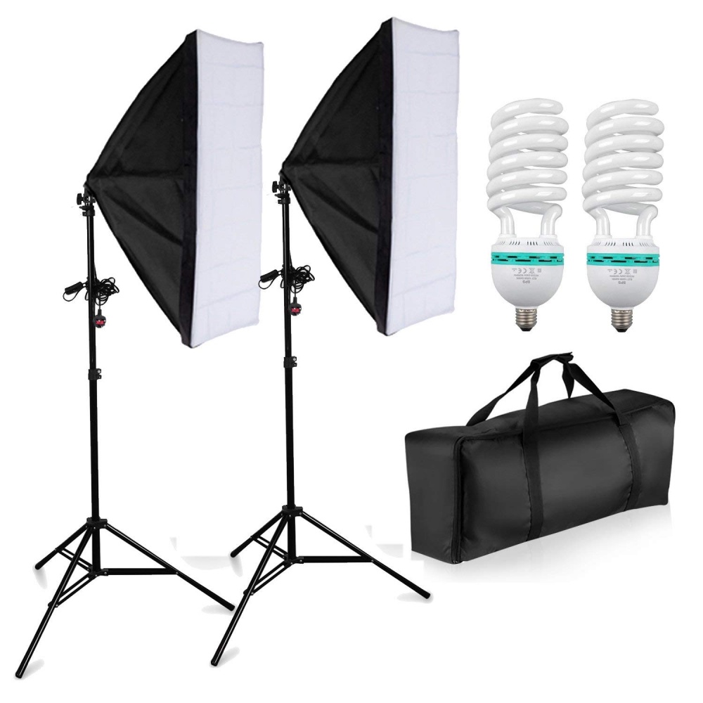 Lampu Studio Lighting Softbox Kit E27 Single Light Lamp Bulb Tube Photo