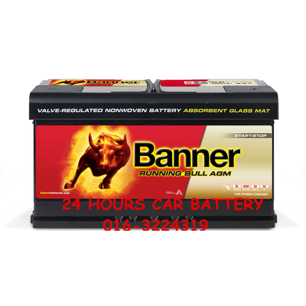 Banner Running Bull Agm Din 92 592 01 Start Stop Car Battery