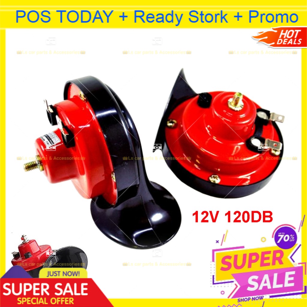 Car Horn Hon Kereta Siput Kuat BM Snail Horn 12V 2Pcs 120DB Persona Saga BLM FLX Wira Waja Myvi Viva Axia Bezza X70