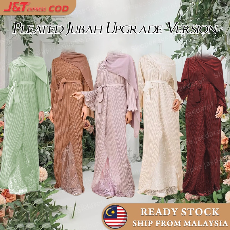 Muslimah Moden Pleated Ironless Jubah Long Dress Abaya Raya 2022 Abaya