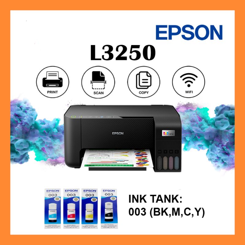 Epson Ecotank L3210l3250 All In One Ink Tank Printer With Original Ink 1 Set Print Scan Copy 9407