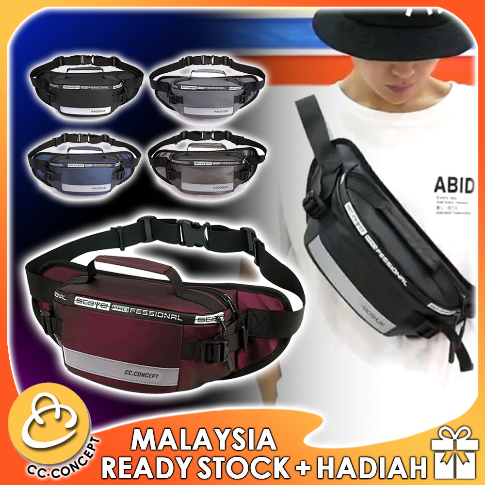 CC CONCEPT Original Waterproof Men Waist Bag Chest Bag Anti-Theft Man Sling Bag Pouch Beg Silang Beg Pinggang Lelaki