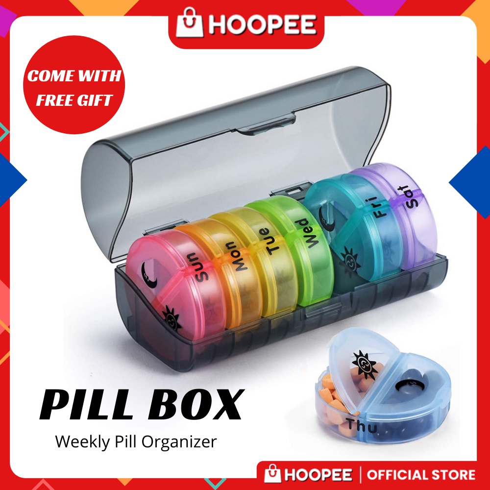 New+ 7 Day Weekly Pill Box Organizer Medicine Case Bekas Pill Ubat