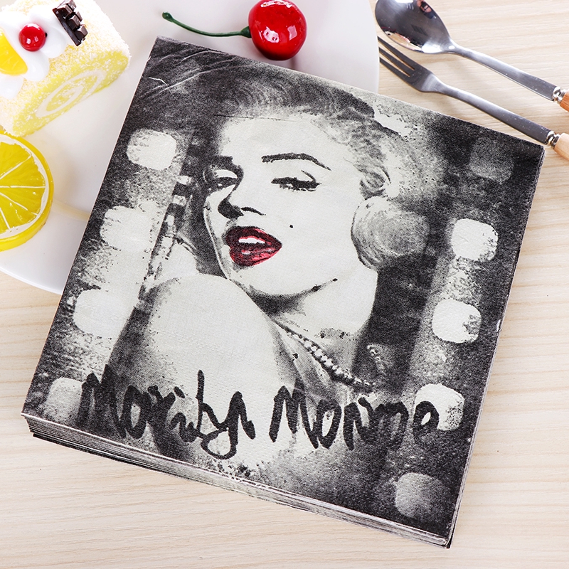 20pcs Marilyn Monroe Paper Napkin For Party Decoration Supplies