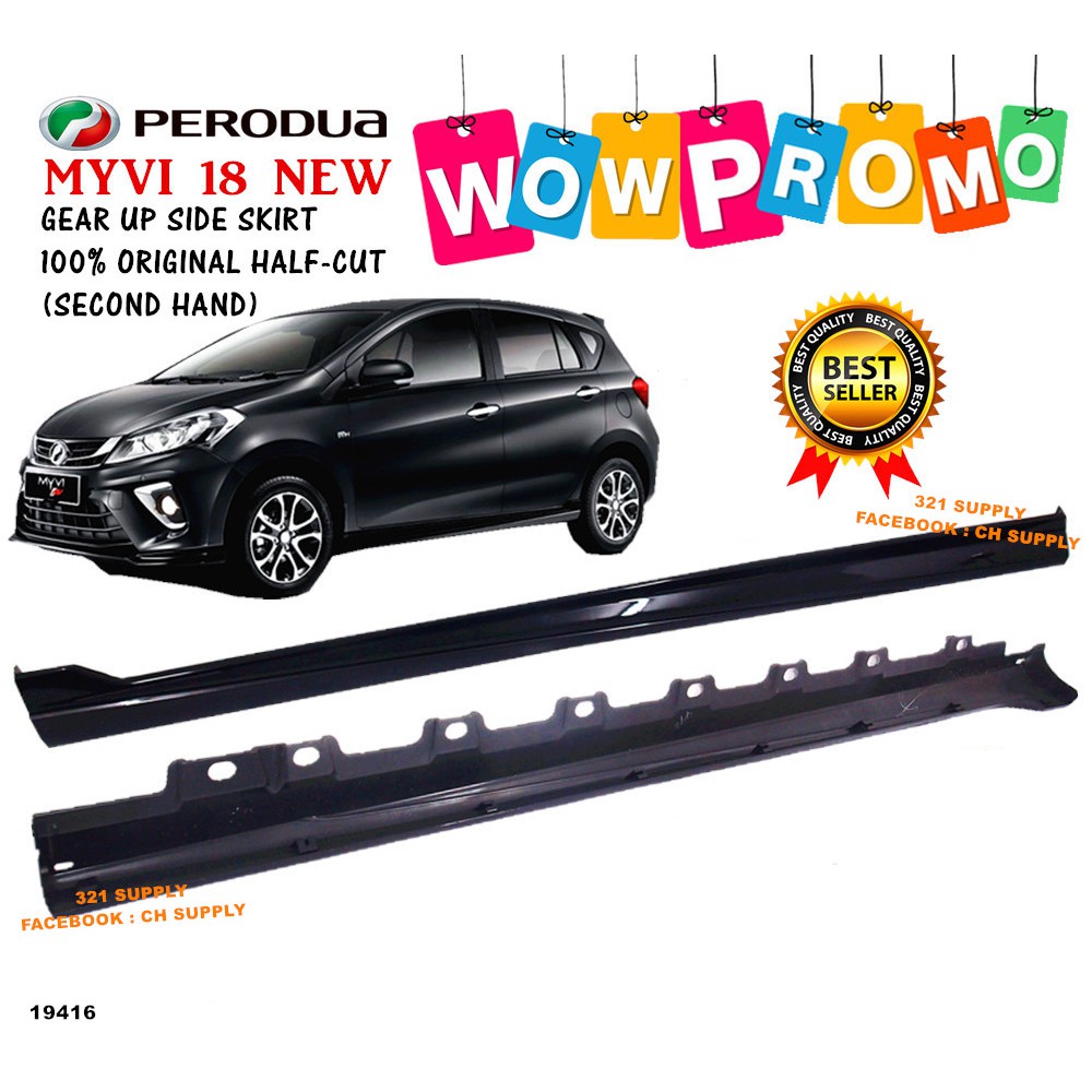 100 Original Haft Cut Myvi 2017 2018 2019 2020 Gear Up Side Skirt With Paint Grey Silver Red White 17 18 19 20