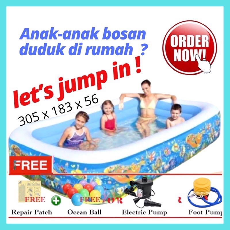 Large Promotion Inflatable Swimming Pool Safe Pvc Bath Basin Kolam Renang Kanak Dewasa Outdoor Game Toy Children Shopee Malaysia