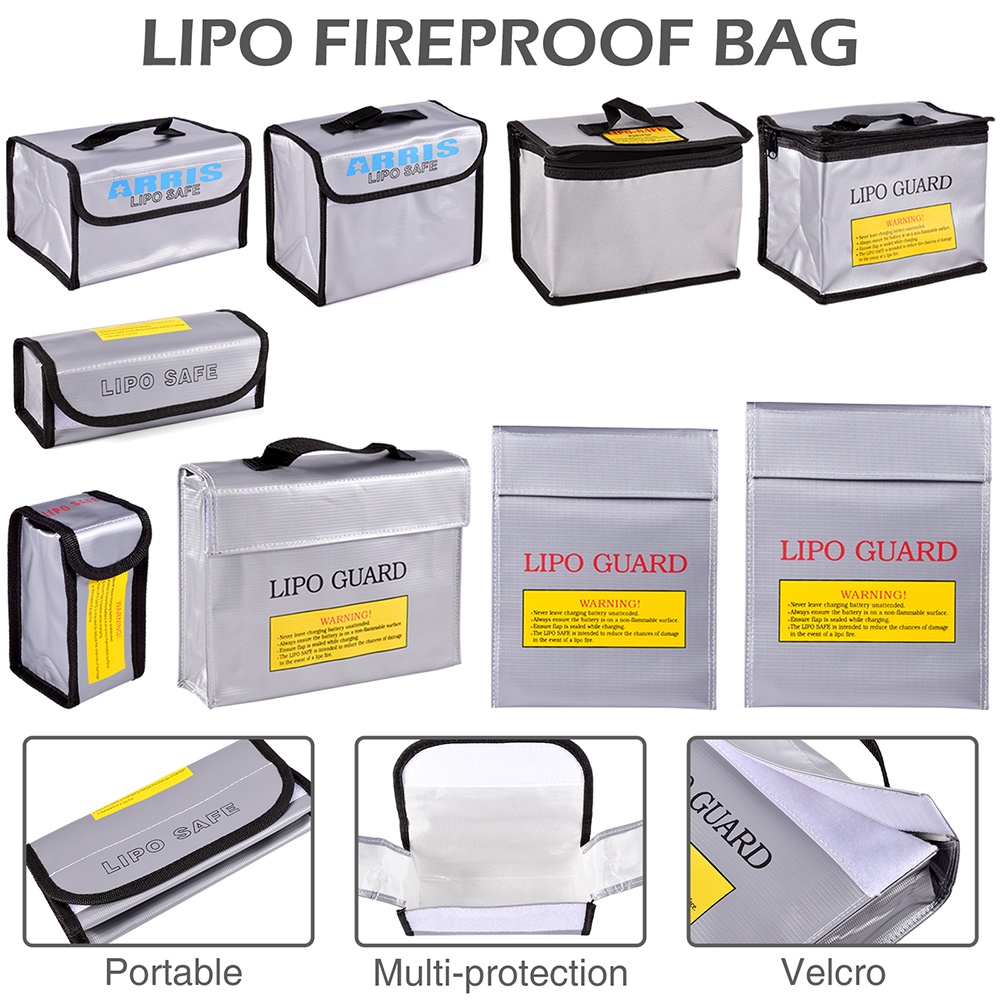 RC Lipo Guard Battery Safe Bag Fireproof Explosion-Proof Travel Storage Charging