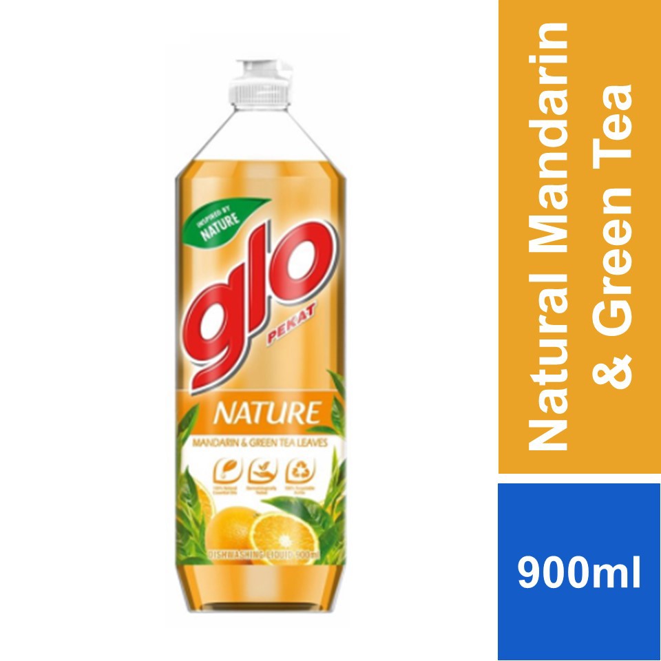 Glo Nature Mandarin & Green Tea Leaves Dishwash Liquid 900ml Shopee