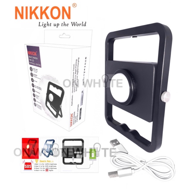 NIKKON LED Flood Spot Light 10W D/L DRACO ZULO [ 3 IN 1 ] Rechargeable Portable (ORIGINAL)+SOS Flash Lamp+PowerBank