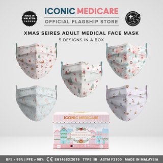 Image of Iconic 4 Ply Medical Face Mask - Christmas Edition (50pcs)