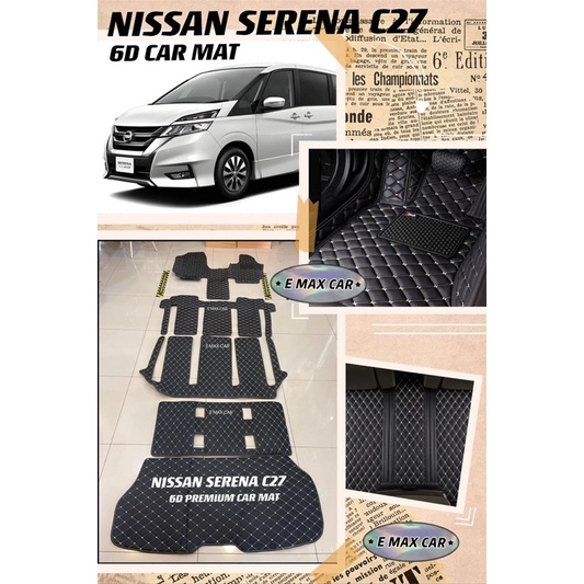 NISSAN.SERENA.C27.OEM.VIP.6D.PREMIUM.PU.LEATHER.CAR.MAT.CARPET 