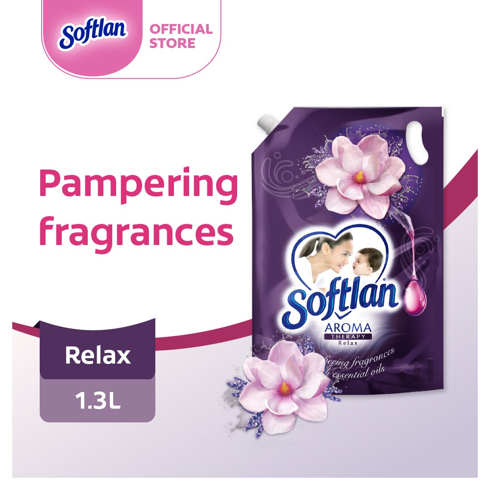 Softlan Aroma Therapy Relax (Purple) Fabric Softener 1.3L Refill