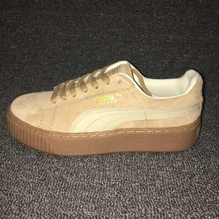 puma suede platform yellow