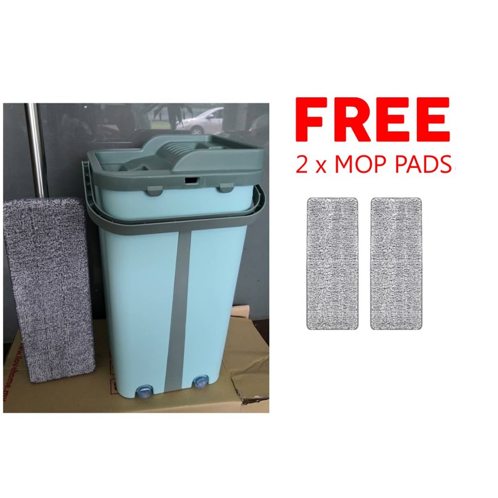 Slim Scratch Flat Spin Mod 2 In 1 Bucket Set Easy Magic Mop Clean Wash Dry Hands Mop Shopee Malaysia