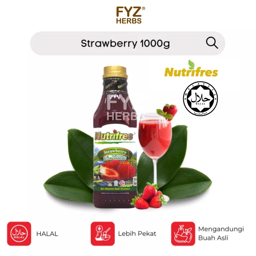 Nutrifres Strawberry Fruit Juice Concentratecordial 1000g Shopee