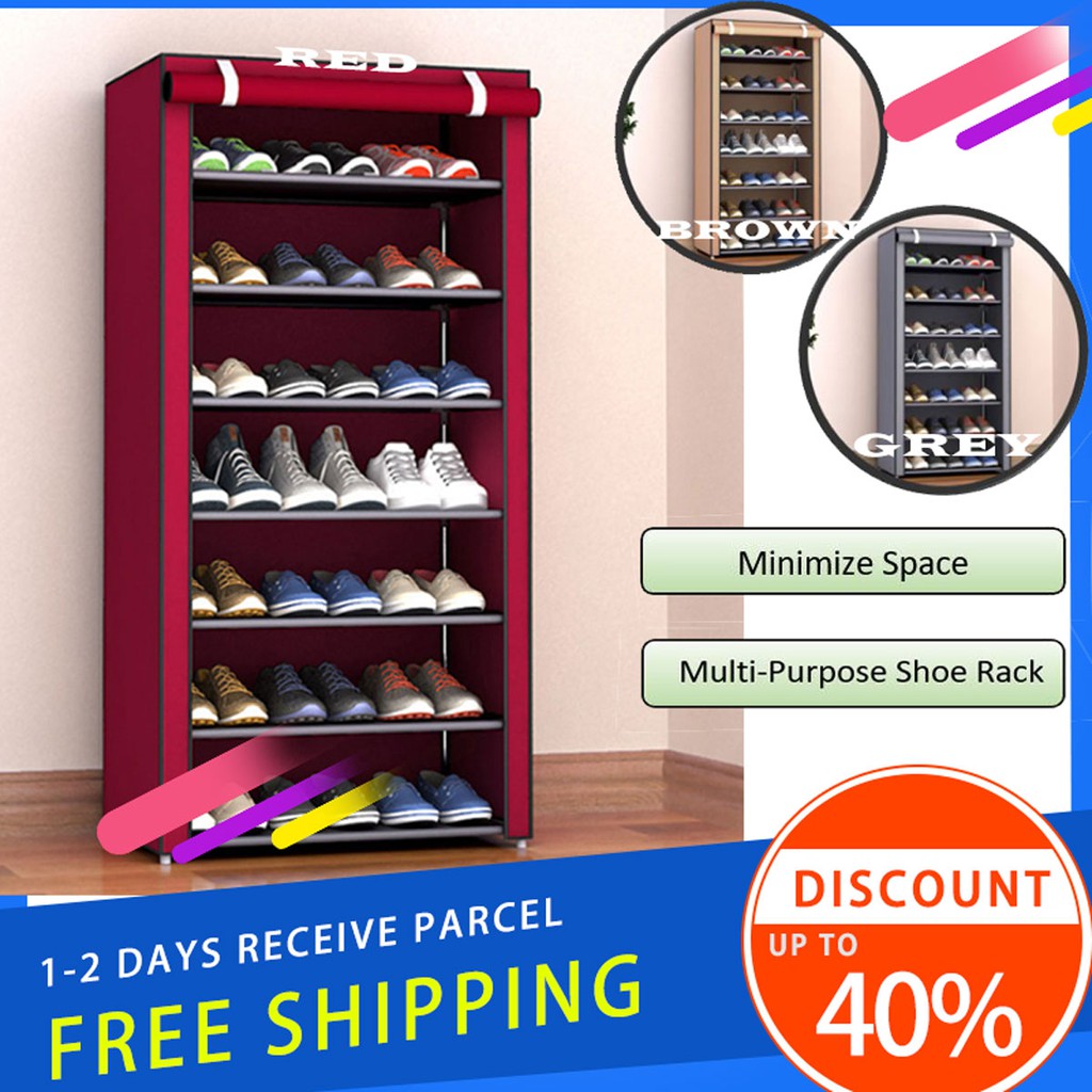 Delly 8 Layers Shoes Cabinet Shoe Rack Fabric Furniture Home Organizer Ins Minimalist Shopee Malaysia