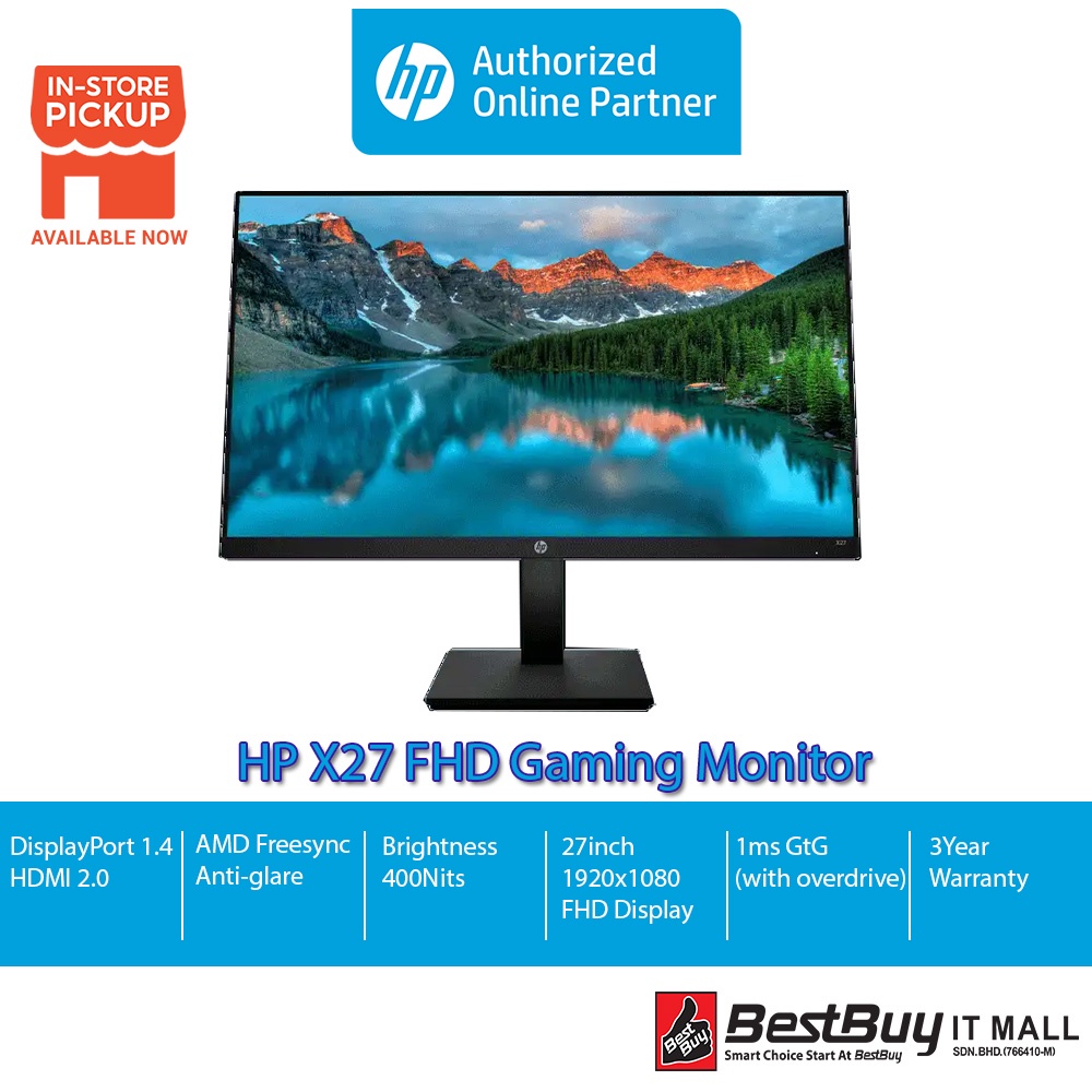 HP X27 FHD Gaming Monitor - AMD FreeSync, IPS FHD, 165Hz Refresh Rate ...