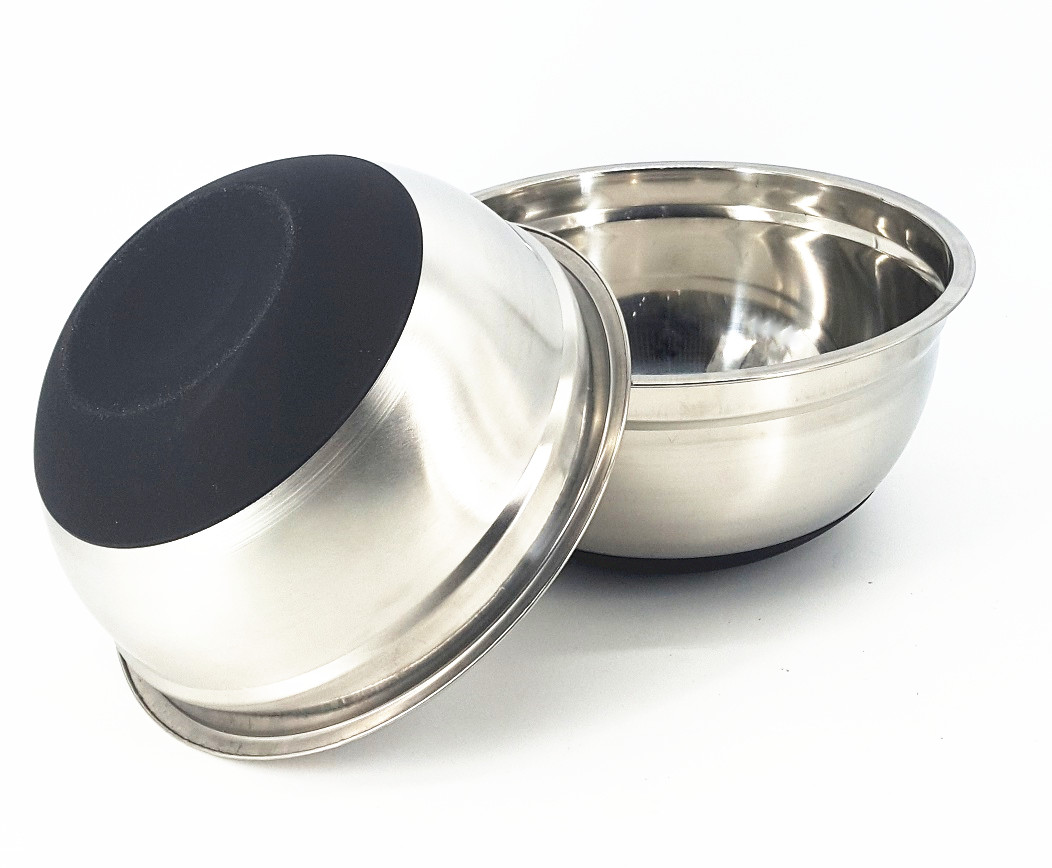 22/ 24/ 26/ 28cm Stainless Steel Mixing Bowls with Silicon Base