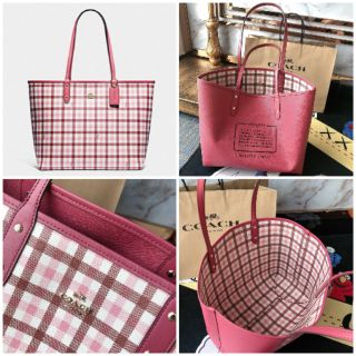 coach gingham tote