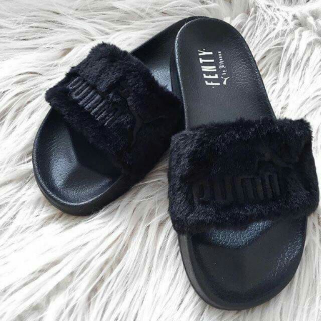 puma fluffy sliders womens