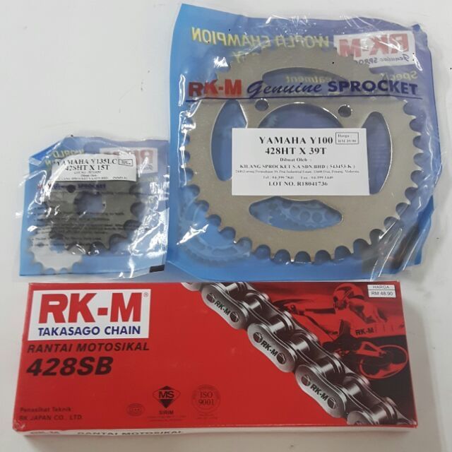 Rkm Genuine Motorcycle Chain Kit With Sb Hb Chain Shopee Malaysia