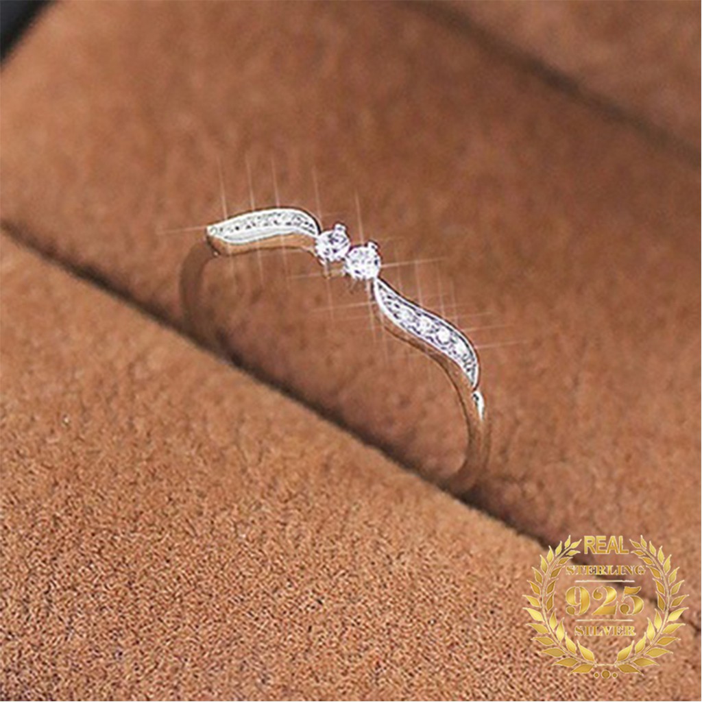 925 sterling silver rings Women's Stylish simplicity diamond rings Creativity Jewellery /Cincin wanita fesyen perhiasan berlian sederhana cincin kreatif