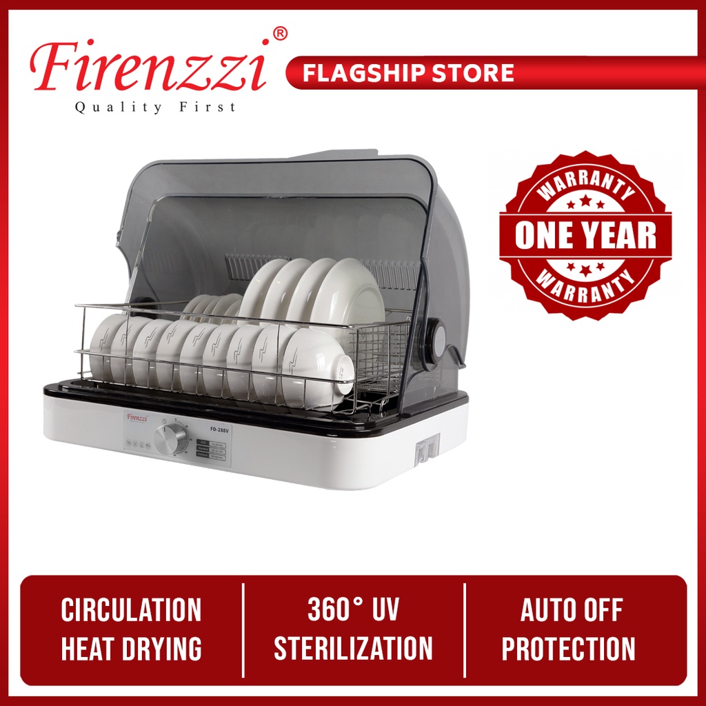 Firenzzi Dish Dryer with UV light FD-288V (With Bubble Wrapping + Fragile Sticker)