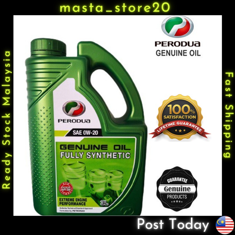 Original Perodua Fully Synthetic Engine Oil 0W-20 3L ...