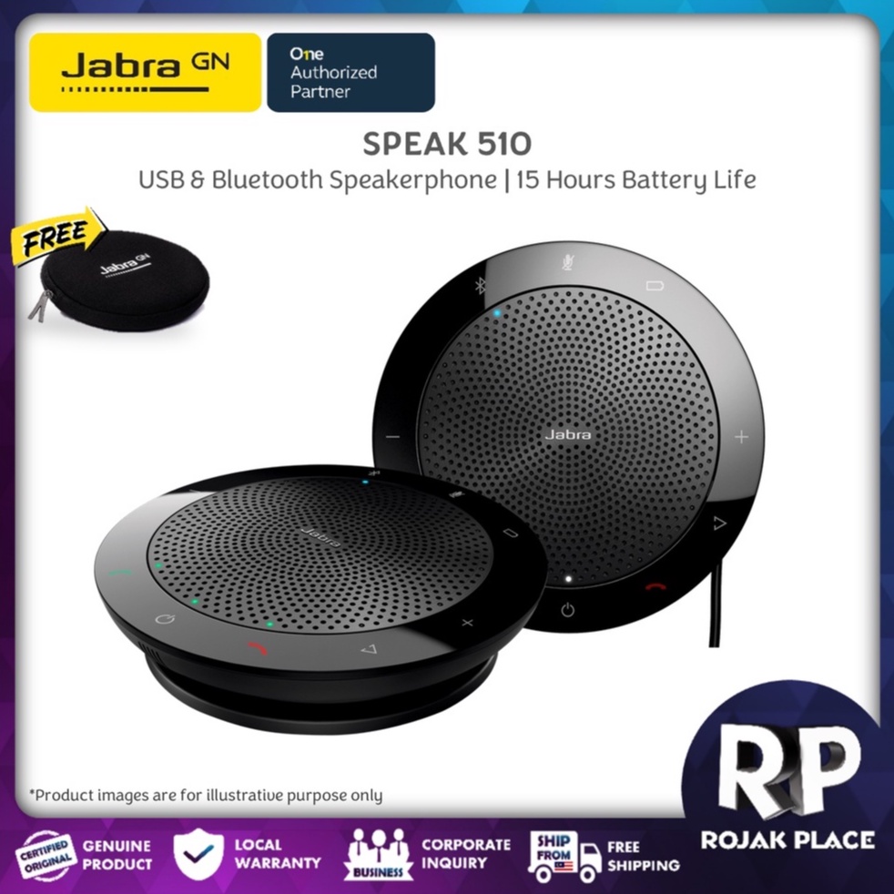 Jabra Speak 510 Portable Professional Conference Speakerphone Wireless Bluetooth USB Speaker