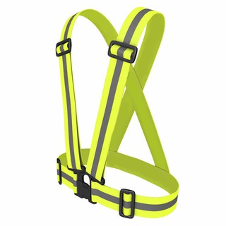 Adjustable Reflect Safety Belt Vest Fluorescent Night Visibility Sport ...