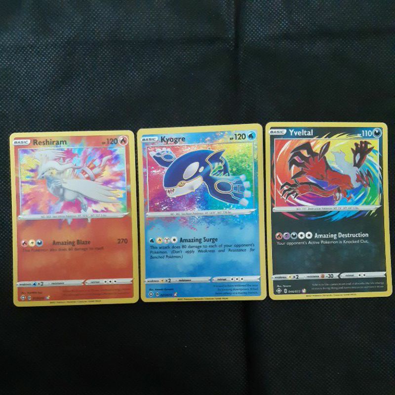 Pokemon Card Tcg Shining Fates Amazing Rare Reshiram 017 072 Kyogre 021 072 Yveltal 046 072 100 Original Card Shopee Malaysia