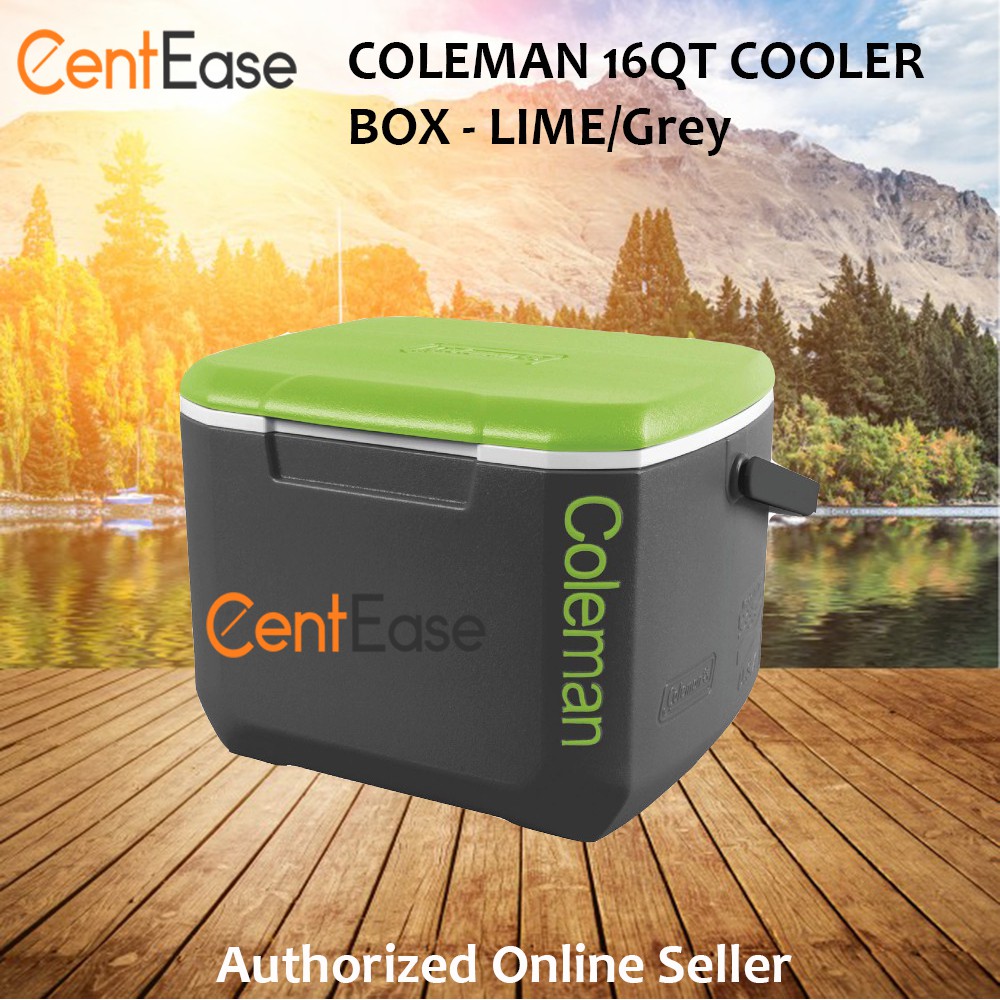 Coleman 16QT (15L) Excursion Cooler Orange/Blue/Lime With Grey /Blue