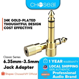 Choseal Audio Jack Converter Adapter Stereo Jack 6.35mm Male to 3.5mm Female Audio Plug