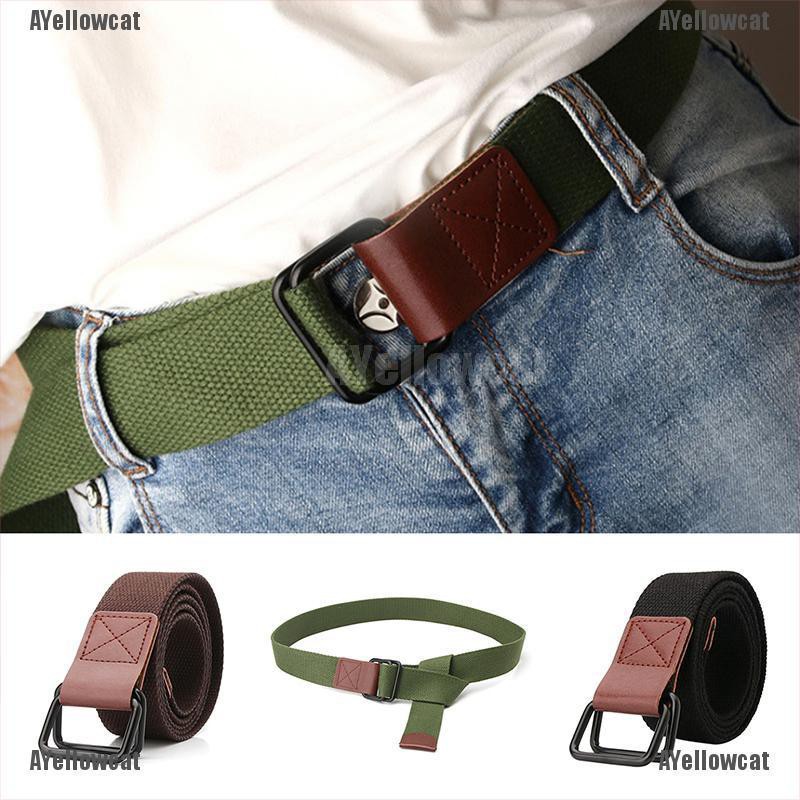 Fashion Adjustable Nylon Canvas Dress /& Jeans Waist Belt for Men Women Camouflage Color Hard Plastic Buckle