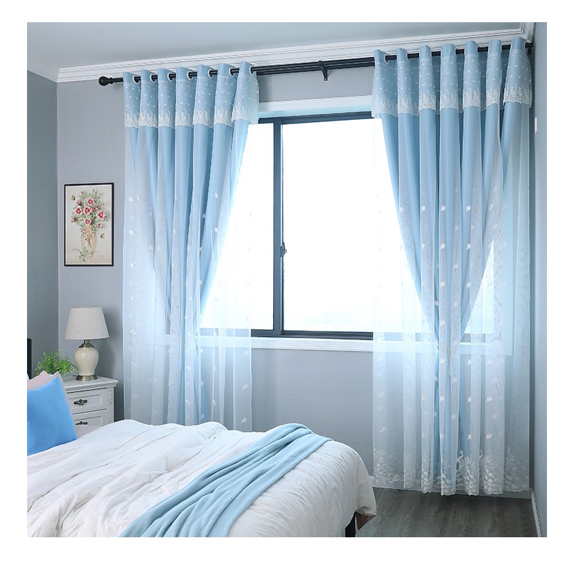 Premium Korean Design Double Layer Peacock Embroidery Tulle Voile